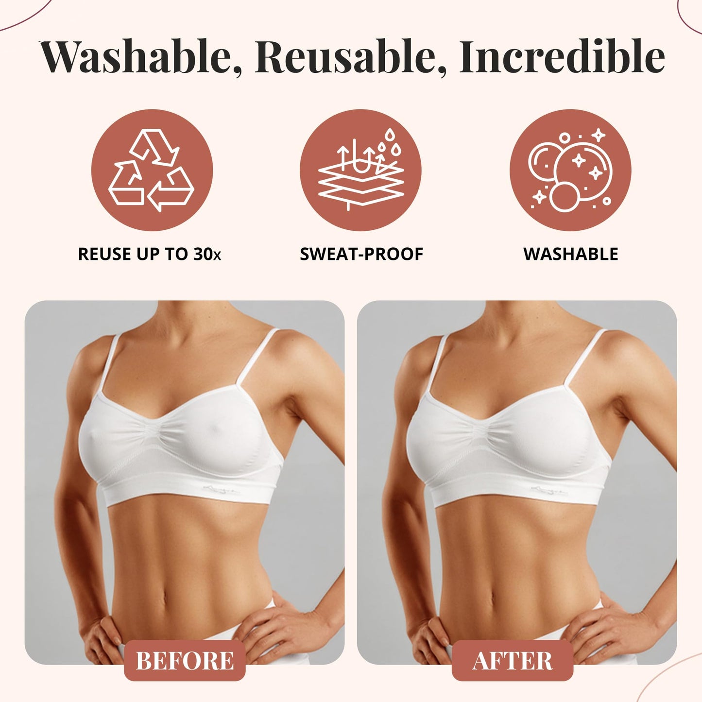 Dainty Girl Reusable Nipple Covers for Women – Creme 2 Pairs- Silicone Adhesive Pasties – Invisible No Show Breast Covers for Dresses – Waterproof, Skin-Friendly – Comes with Travel Box