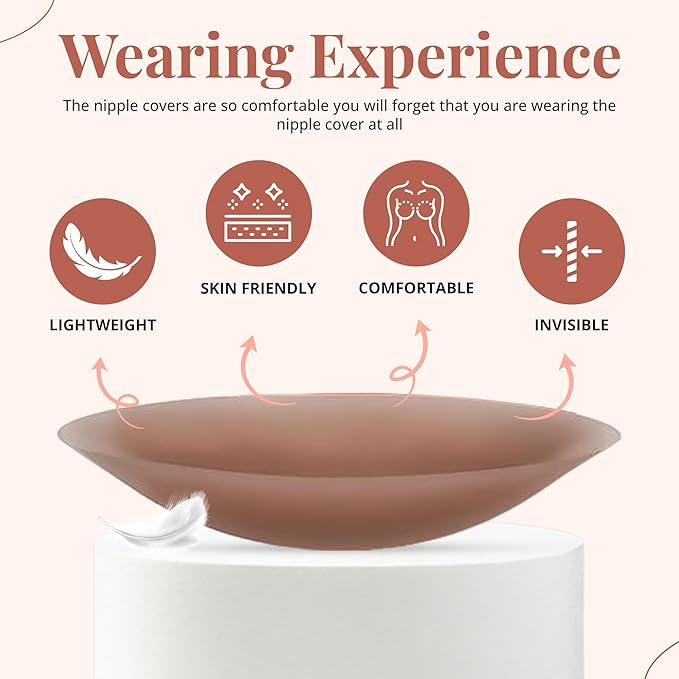 Dainty Girl Reusable Nipple Covers for Women – Coco- 2 Pairs- Silicone Adhesive Pasties – Invisible No Show Breast Covers for Dresses – Waterproof, Skin-Friendly – Comes with Travel Box (Copy) (Copy)
